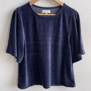 Madewell Velvet Texture & Thread Top NWOT